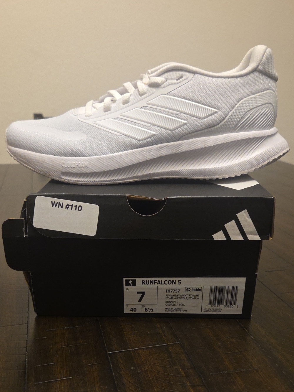 adidas White Runfalcon 5 Lightweight Runner